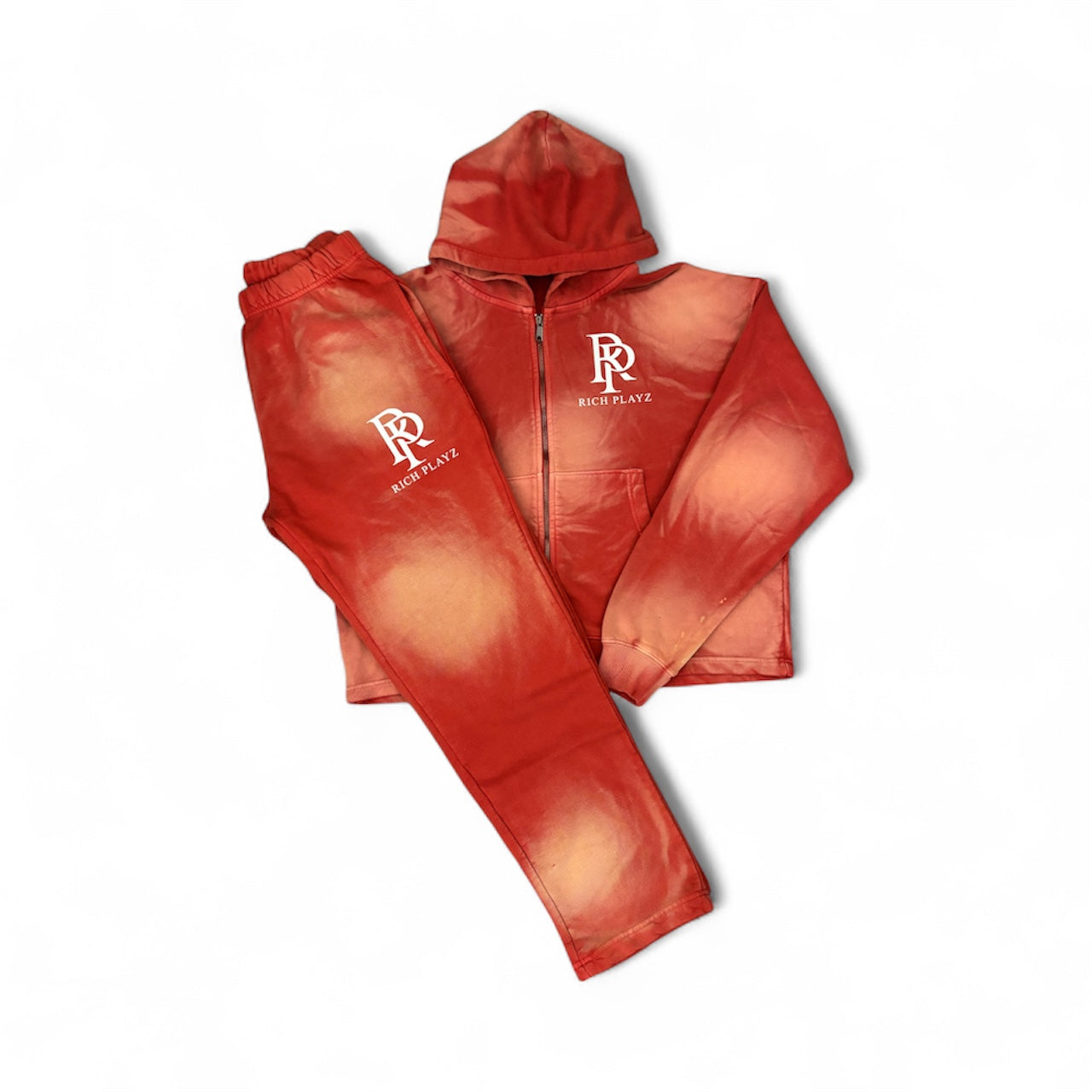 SUN-DRIED ZIP UP AND SWEATPANTS SET - Orange