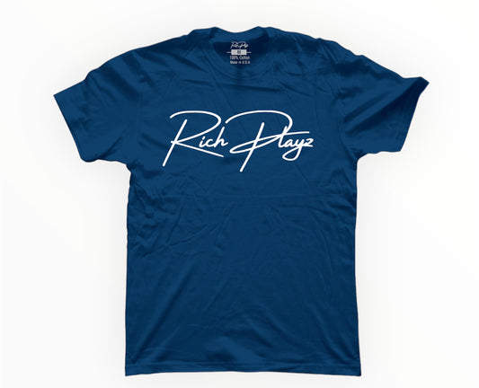 ‘’Rich Playz Signature/Richest Life Tee’’ (Blue)